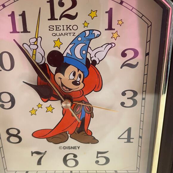 Disney Seiko Quartz Mickey Mouse Musical Alarm Clock Fantasia Parts Only - Picture 2 of 7